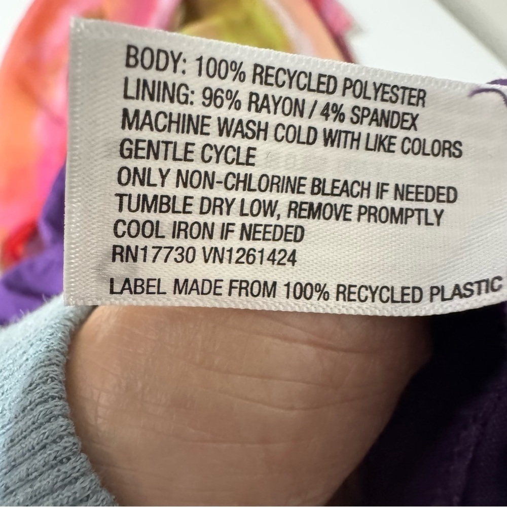 Target Pink Orange Purple Watercolor Asymmetrical Slip Dress - Picture 6 of 6